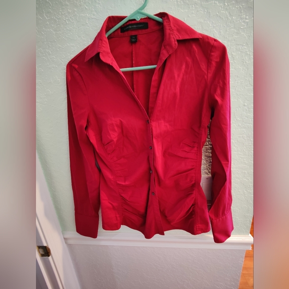 Red button down blouse - Picture 3 of 3